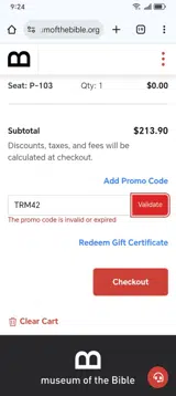 TRM42 coupon verification screenshot