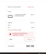 TTD20 coupon verification screenshot