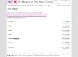 The Museum of Fine Arts, Houston coupon verification screenshot