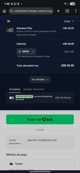 ANSH coupon verification screenshot