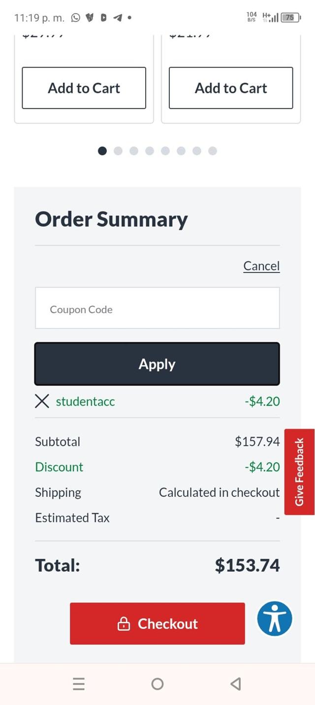 Music & Arts checkout page showing Music & Arts promo code box | Screenshot taken by SimplyCodes community member on Aug 8, 2025