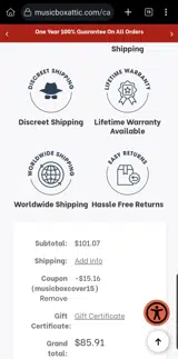 musicboxcover15 coupon verification screenshot