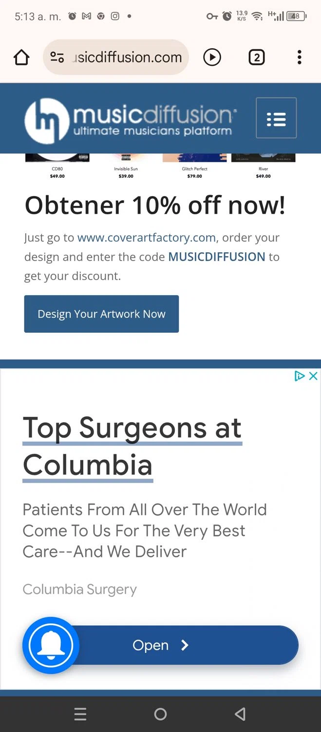 MusicDiffusion checkout page showing MusicDiffusion promo code box | Screenshot taken by SimplyCodes community member on May 23, 2025