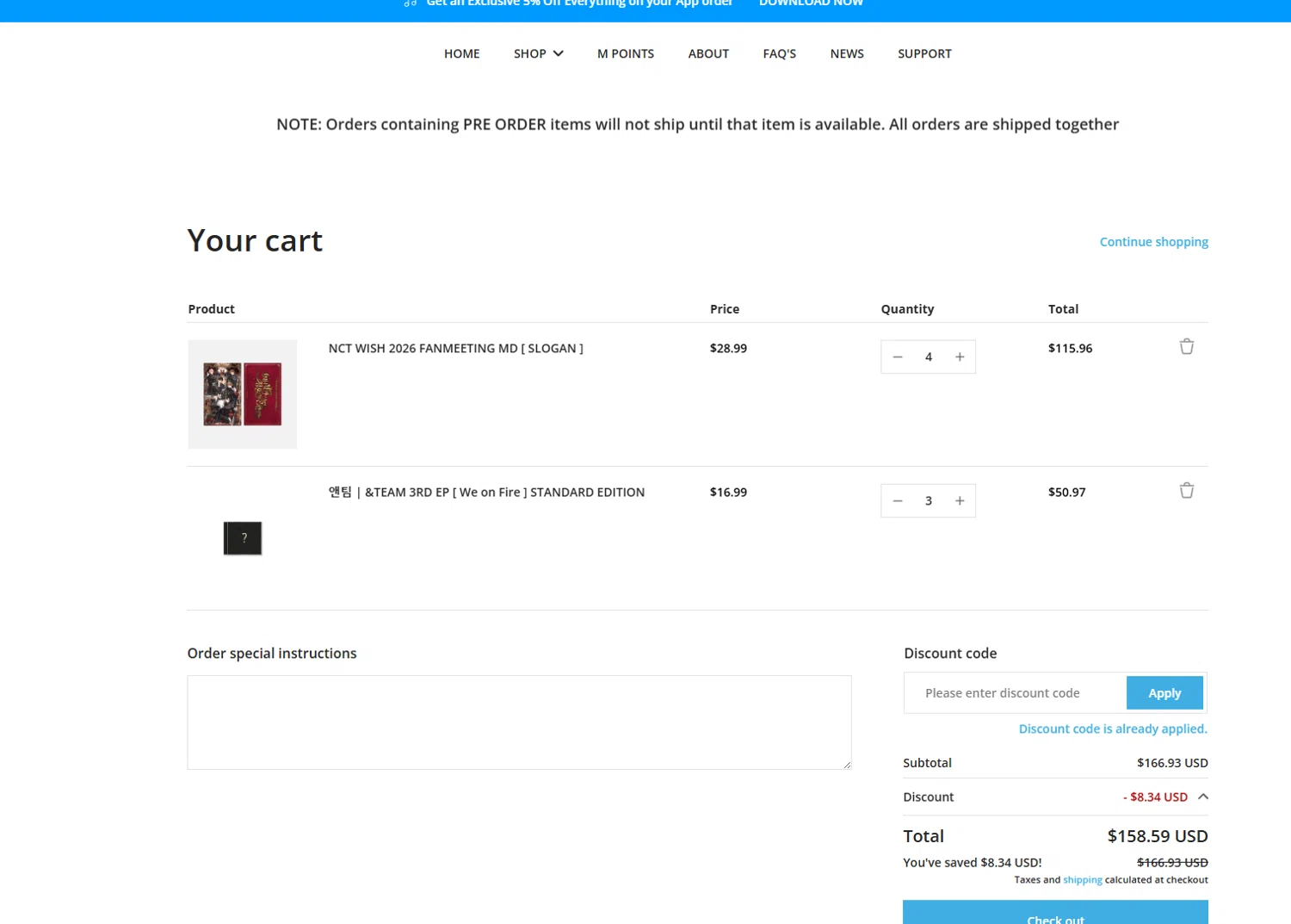 Music Plaza promo code screenshot showing code ADDRJ applied at Music Plaza checkout page. Uploaded by SimplyCodes community member Halanweik on Feb 20, 2026