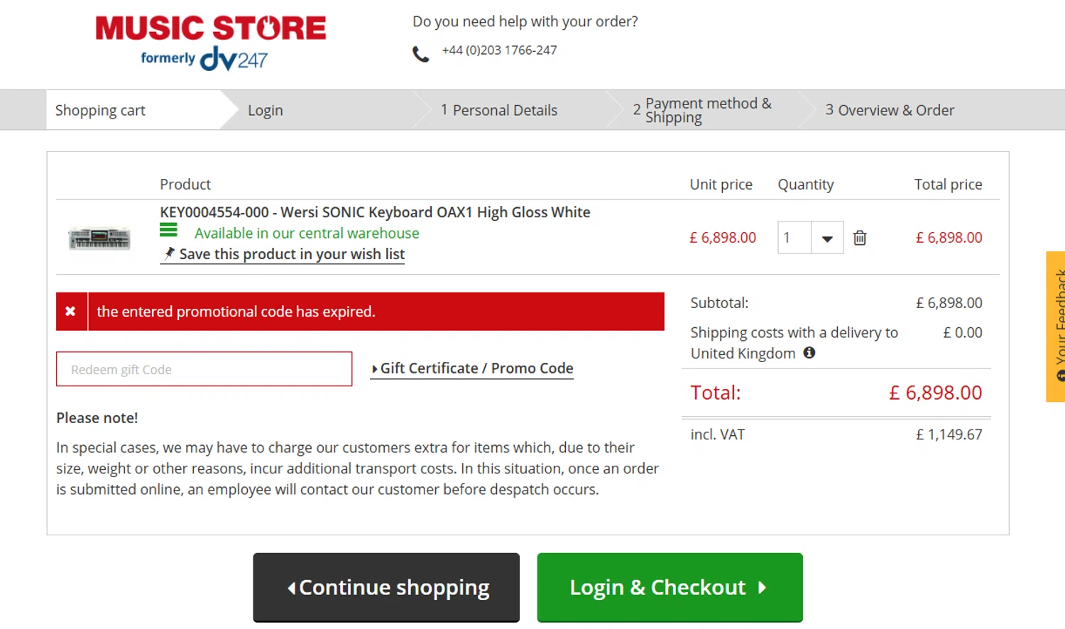 Music Store Professional promo code screenshot showing code KEY30STGB applied at Music Store Professional checkout page. Uploaded by SimplyCodes community member BargainPilot9399 on Aug 11, 2025