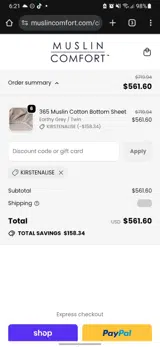 kirstenalise coupon verification screenshot