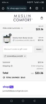 SUSANRBALLINGER coupon verification screenshot