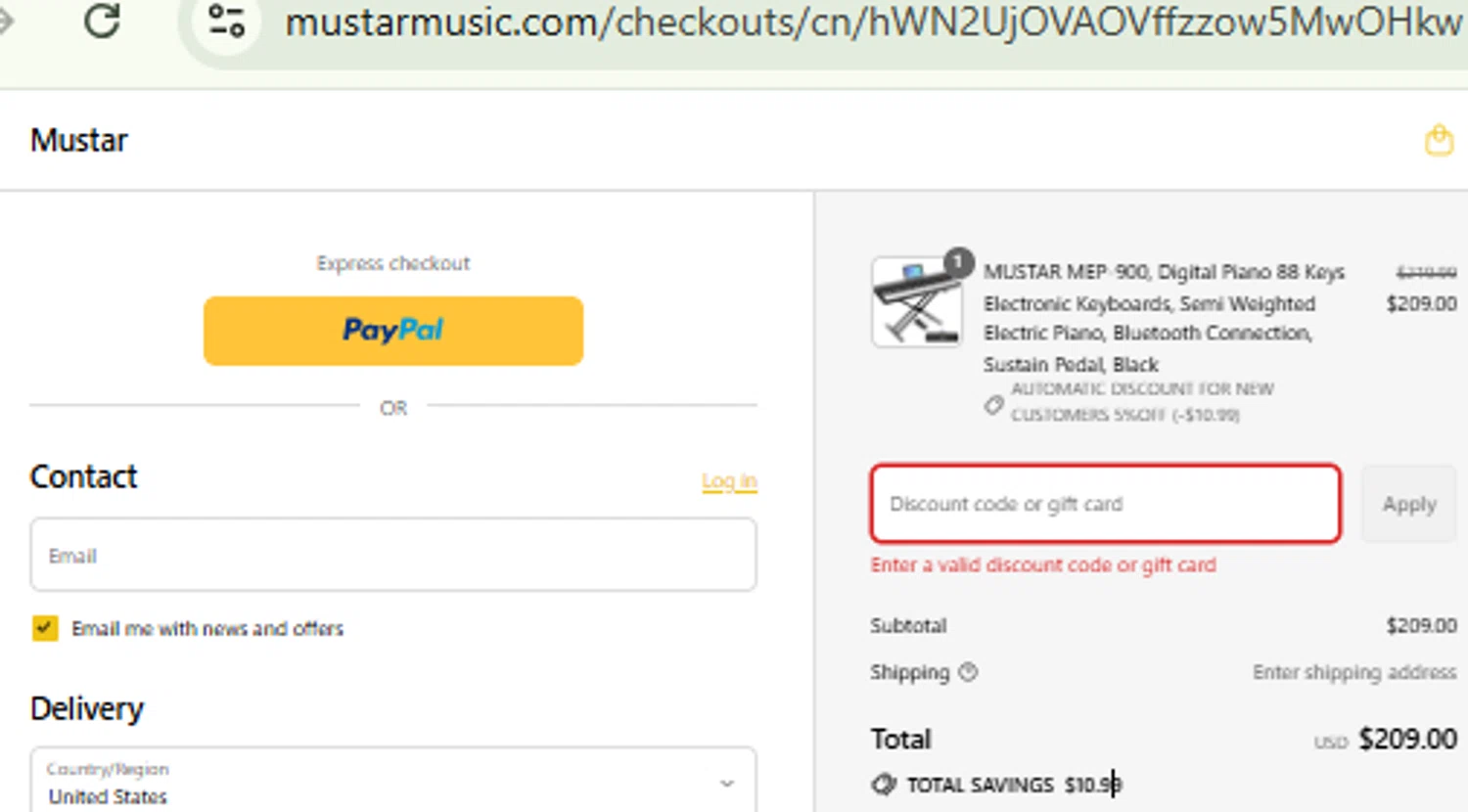 Mustar promo code screenshot showing code NEWCUSTOMERS5%OFF applied at Mustar checkout page. Uploaded by SimplyCodes community member CashMaestro9337 on Sep 2, 2025