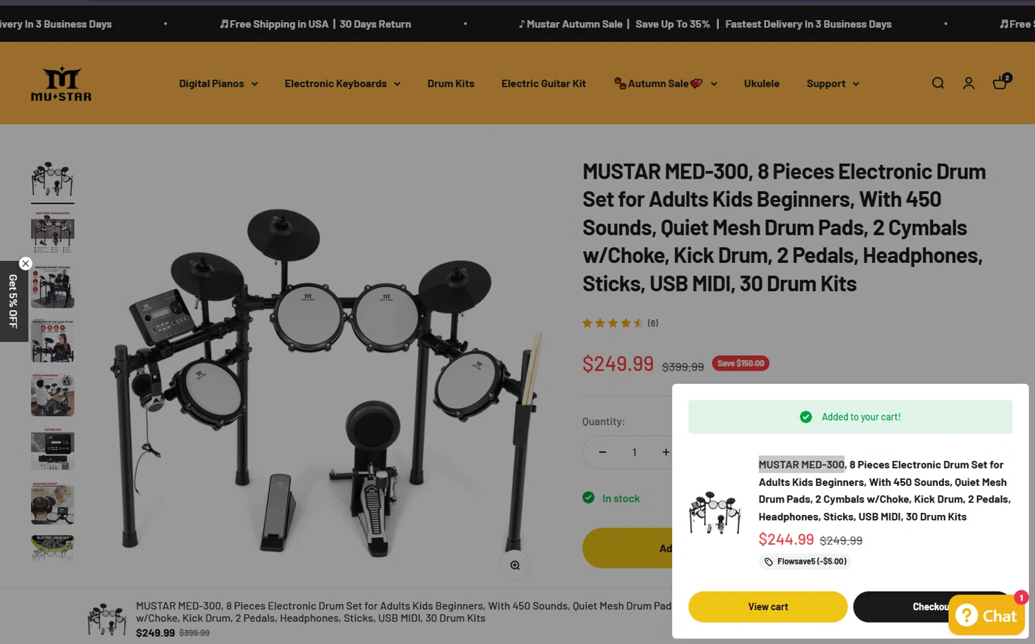 Mustar promo code screenshot showing code Flowsave5 applied at Mustar checkout page. Uploaded by SimplyCodes community member suppahdealz on Sep 19, 2025