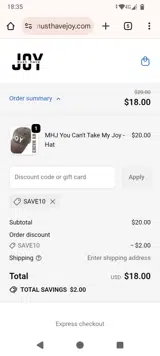 Musthavejoy coupon verification screenshot