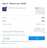 WELCOME15 coupon verification screenshot