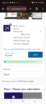 Rachel10 coupon verification screenshot