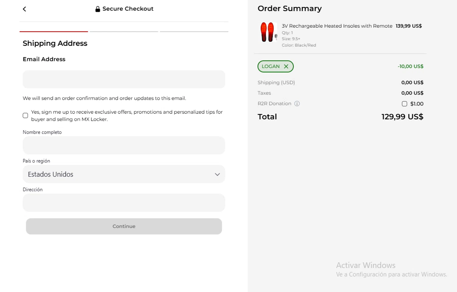MX Locker discount code screenshot showing code LOGAN applied at MX Locker checkout page. Uploaded by SimplyCodes community member Gary_23 on Oct 27, 2025