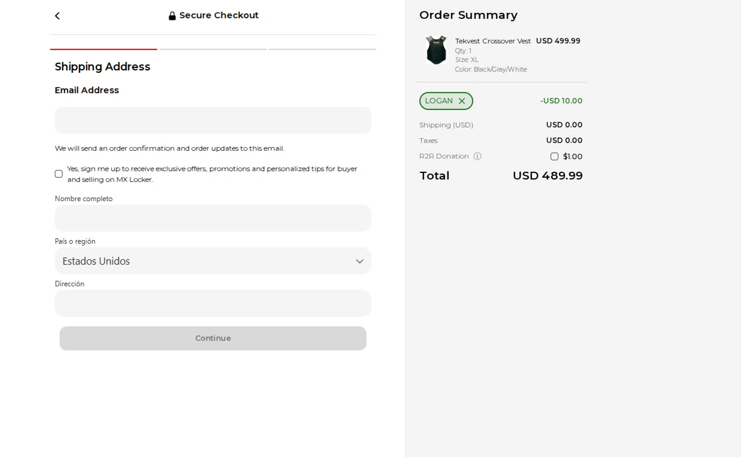 MX Locker discount code screenshot showing code LOGAN applied at MX Locker checkout page. Uploaded by SimplyCodes community member SavvyLegend1586 on Nov 10, 2025