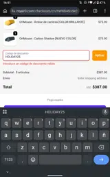 HOLIDAY25 coupon verification screenshot