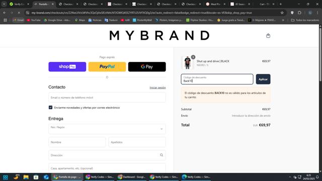 My Brand checkout page showing My Brand promo code box | Screenshot taken by SimplyCodes community member on Mar 24, 2025