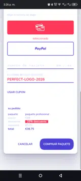 PERFECT-LOGO-2026 coupon verification screenshot