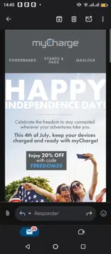 Freedom20 coupon verification screenshot