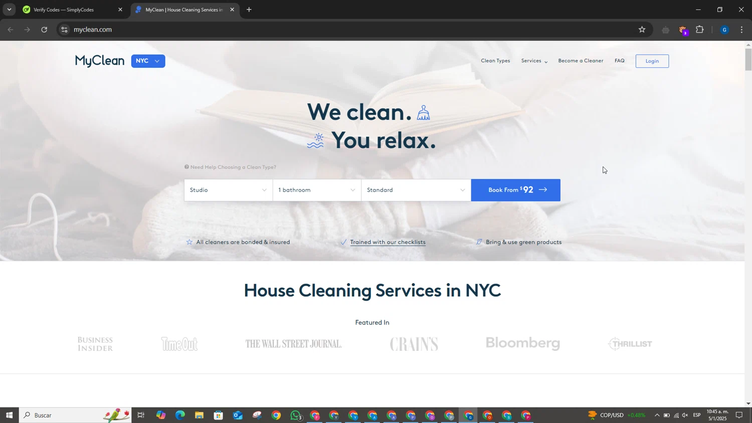 MyClean promo code screenshot showing code b6166 applied at MyClean checkout page. Uploaded by SimplyCodes community member SmartPilot2888 on Jan 5, 2025