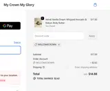 WELCOMECROWN coupon verification screenshot