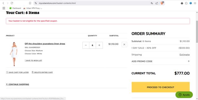 MyCubanStore.com checkout page showing MyCubanStore.com coupon code box | Screenshot taken by SimplyCodes community member on Mar 19, 2025