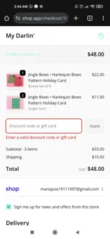 SHOPSMALL20 coupon verification screenshot