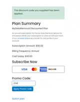 MyDataRemoval coupon verification screenshot