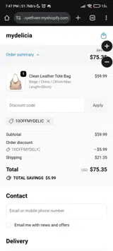 10offmydelic coupon verification screenshot