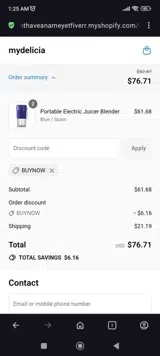 BUYNOW coupon verification screenshot