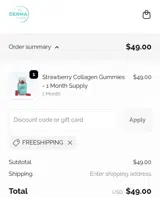 FREESHIPPING coupon verification screenshot