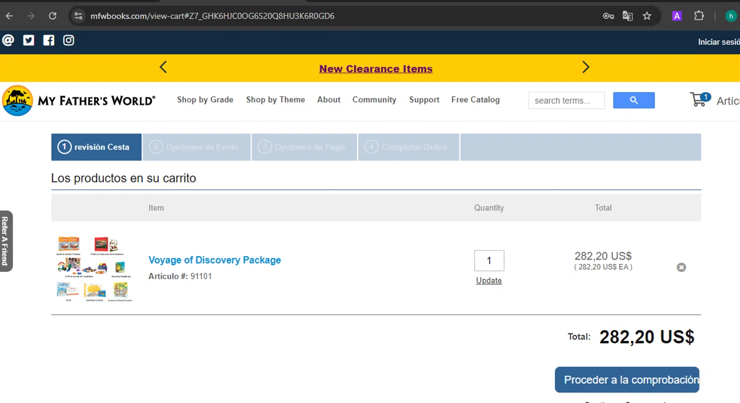 My Father's World checkout page showing My Father's World coupon code box | Screenshot taken by SimplyCodes community member on Aug 3, 2024