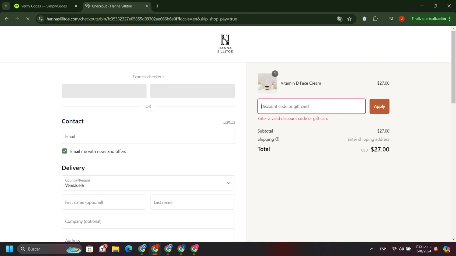 My Father's World checkout page showing My Father's World coupon code box | Screenshot taken by SimplyCodes community member on Aug 7, 2024