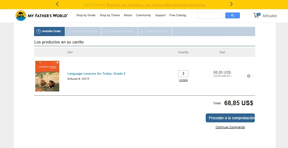 My Father's World checkout page showing My Father's World coupon code box | Screenshot taken by SimplyCodes community member on Jul 28, 2023
