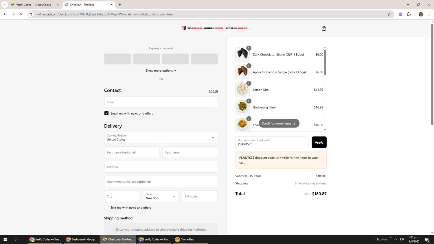 FireRoad promo code screenshot showing code PLANTS75 applied at FireRoad checkout page. Uploaded by SimplyCodes community member Phoenix585 on Aug 9, 2025