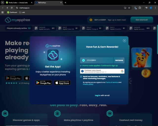 MyFreeApp checkout page showing MyFreeApp promo code box | Screenshot taken by SimplyCodes community member on Sep 6, 2025
