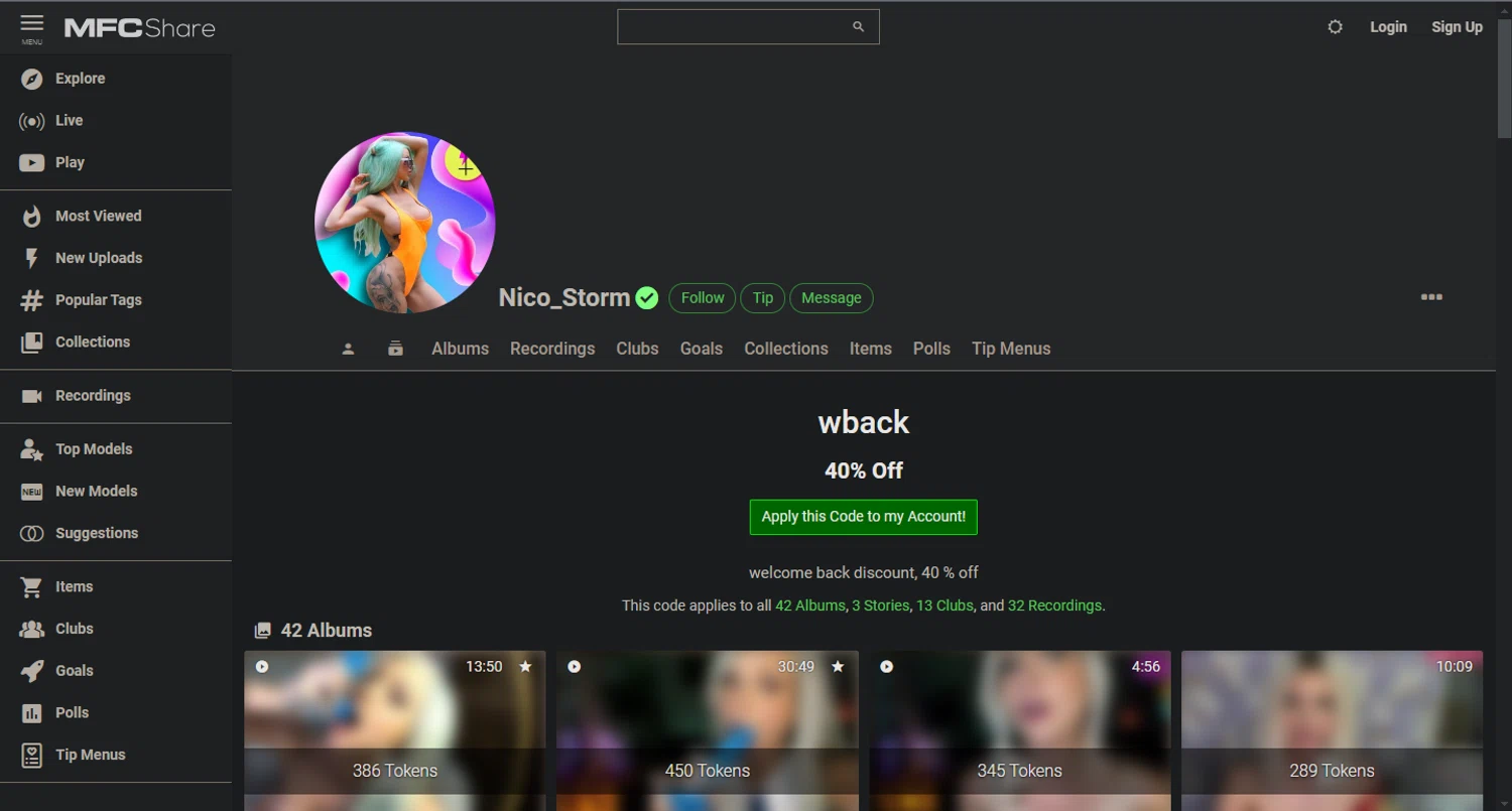 MyFreeCams checkout page showing MyFreeCams promo code box | Screenshot taken by SimplyCodes community member on Sep 16, 2024