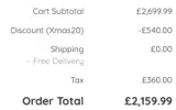Xmas20 coupon verification screenshot