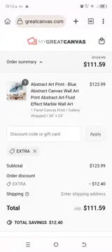 EXTRA coupon verification screenshot