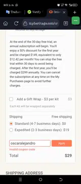 oscaralejandro coupon verification screenshot