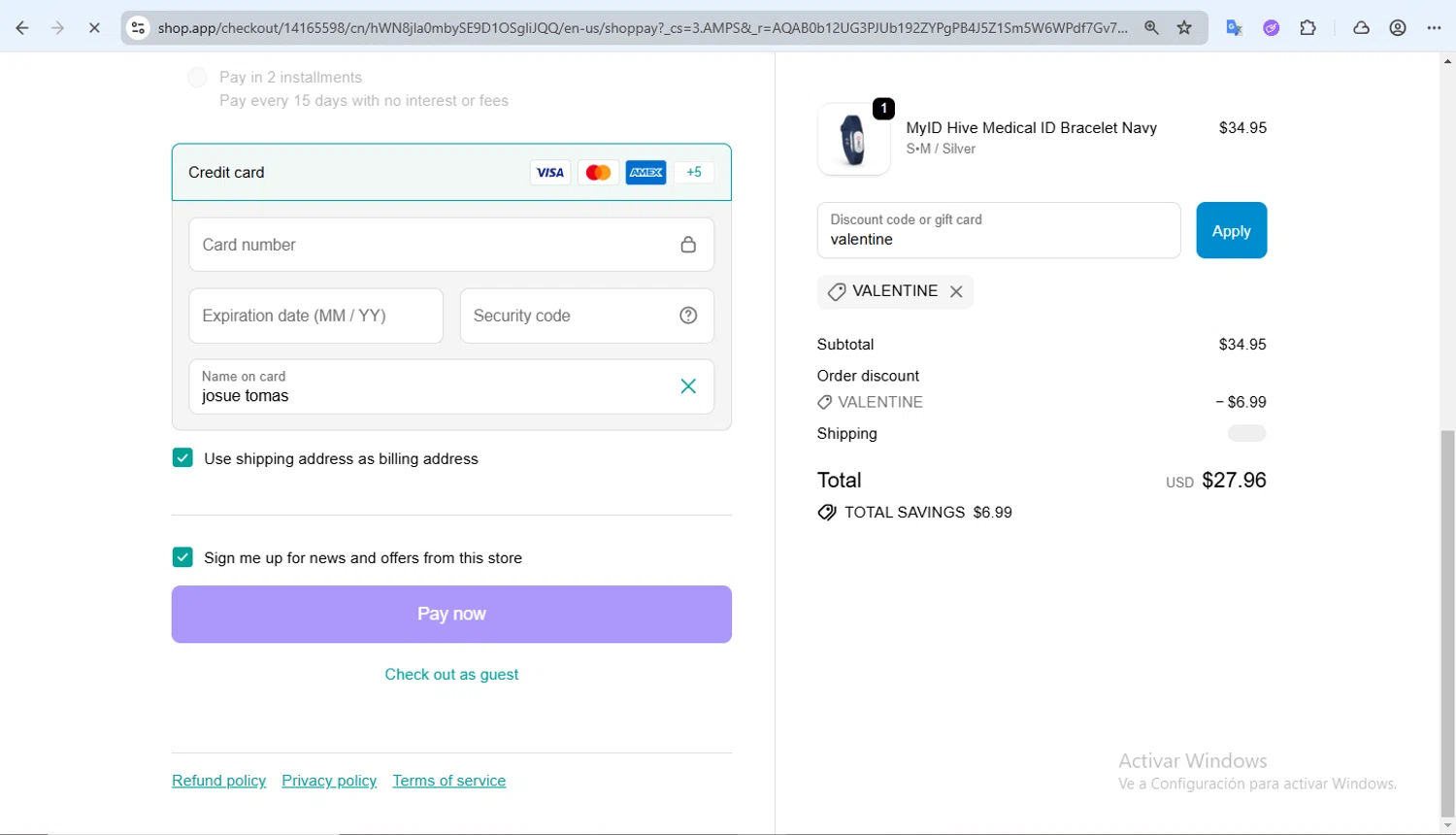 MyID Shop checkout page showing MyID Shop coupon code box | Screenshot taken by SimplyCodes community member on Feb 13, 2026