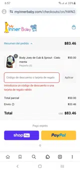 My Inner Baby coupon verification screenshot