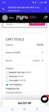 SUMMER coupon verification screenshot