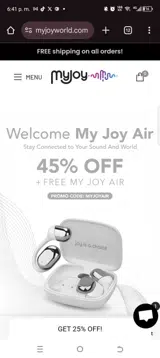 MYJOYAIR coupon verification screenshot