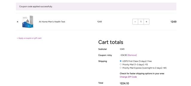 myLAB Box checkout page showing myLAB Box promo code box | Screenshot taken by SimplyCodes community member on Aug 16, 2025