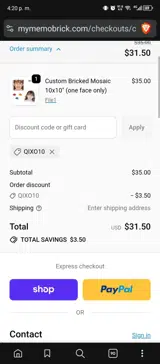 QIXO10 coupon verification screenshot