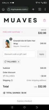 FALLVIBES coupon verification screenshot