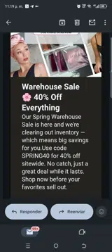 Spring40 coupon verification screenshot