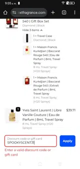 My Next Fragrance coupon verification screenshot
