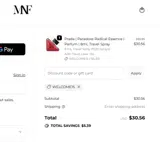 My Next Fragrance coupon verification screenshot