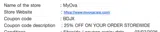MyOva coupon verification screenshot